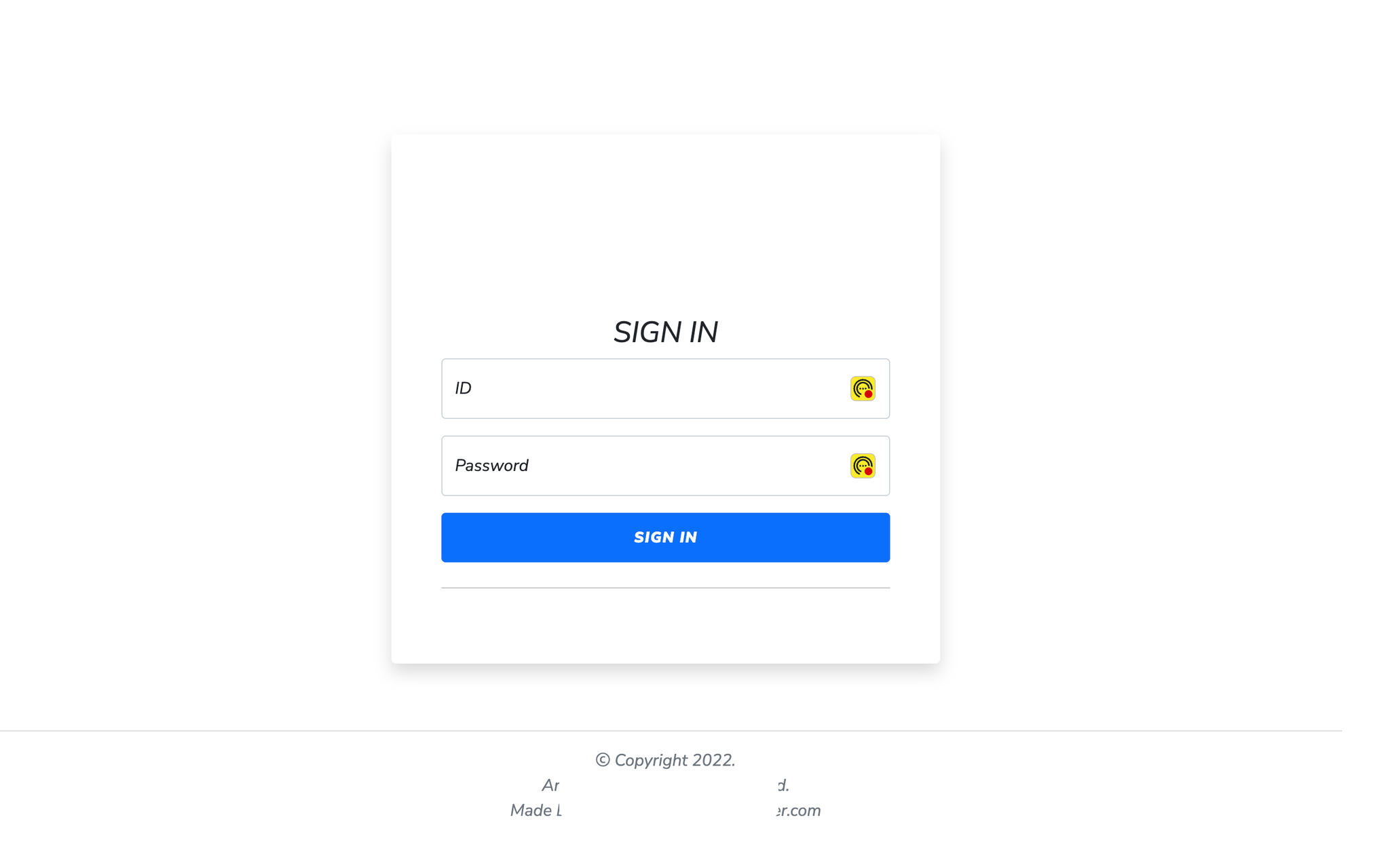 모니터링 시스템 로그인 화면