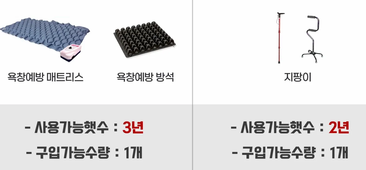 복지용구 허가된 품목 예시