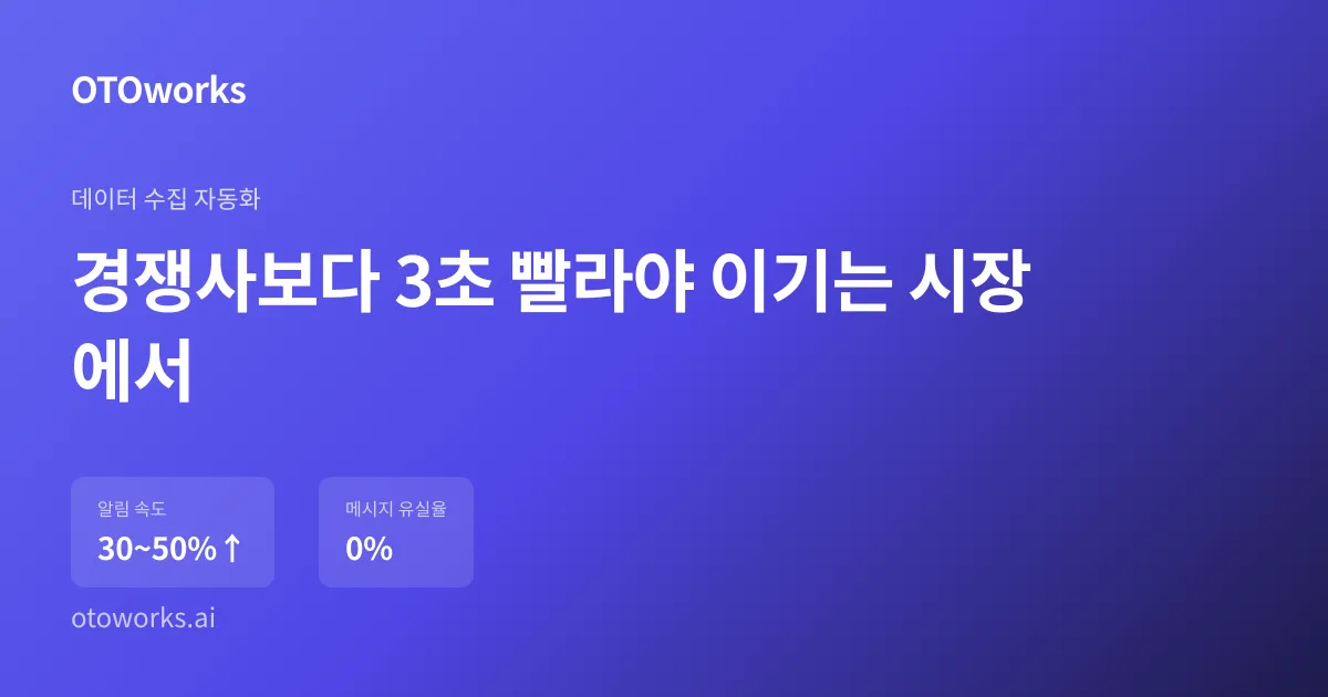 경쟁사보다 3초 빨라야 이기는 시장에서