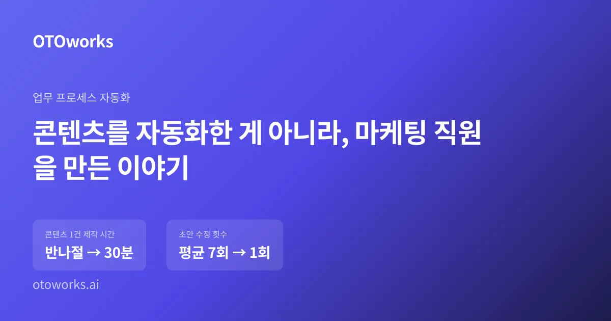 콘텐츠를 자동화한 게 아니라, 마케팅 직원을 만든 이야기
